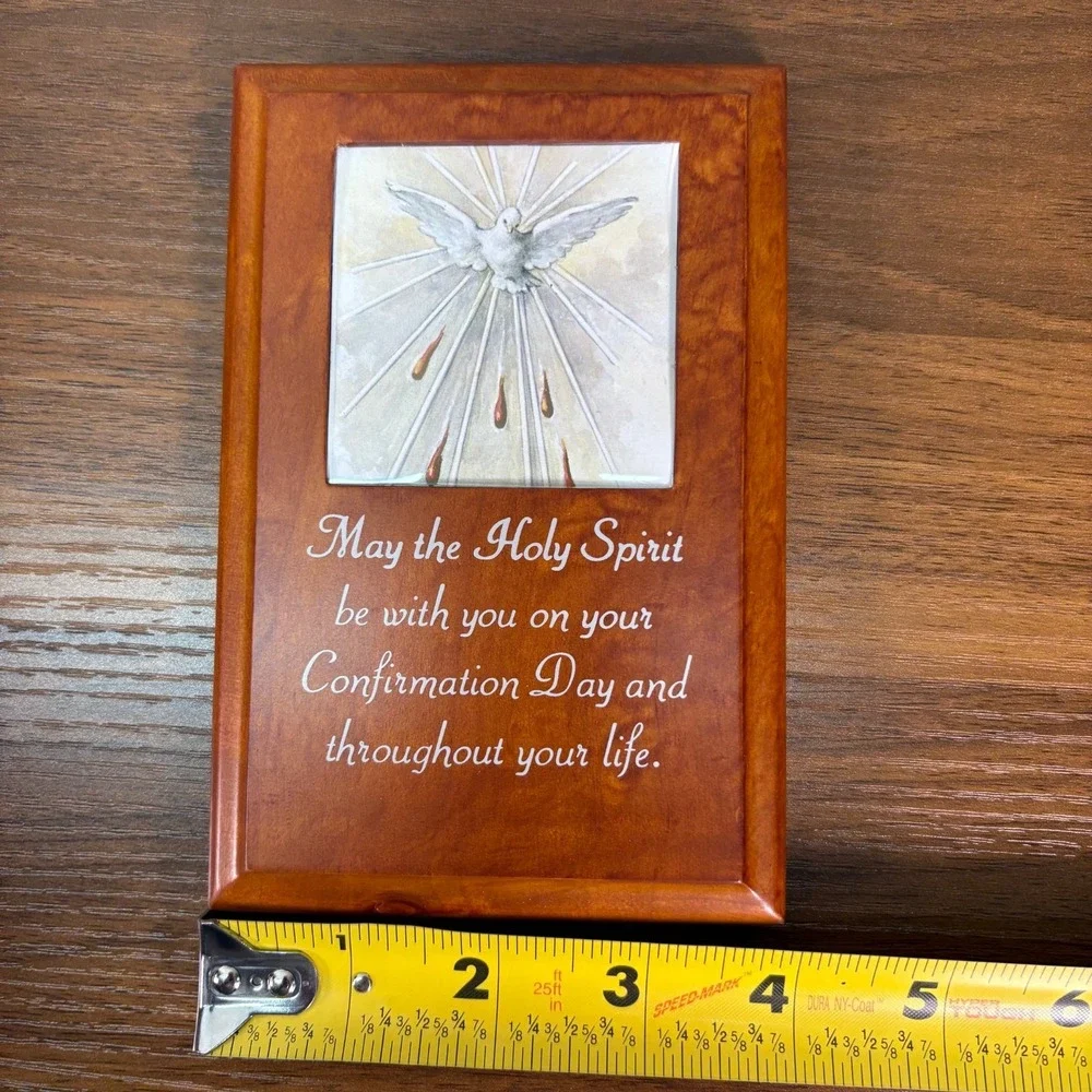 Jesus with Holy Spirit Dove Confirmation Day Wood‎ Photo Wall art Plaque